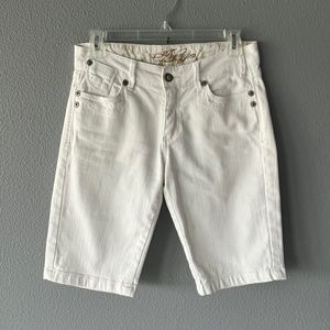 Women White Denim Bermuda Shorts